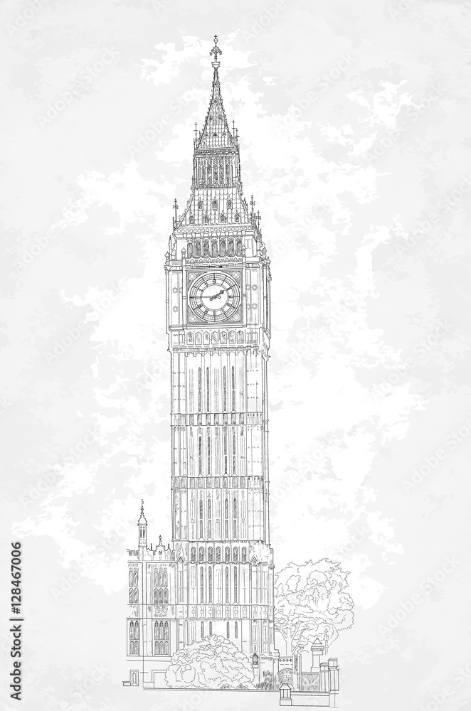Fototapeta premium drawing London Big Ben