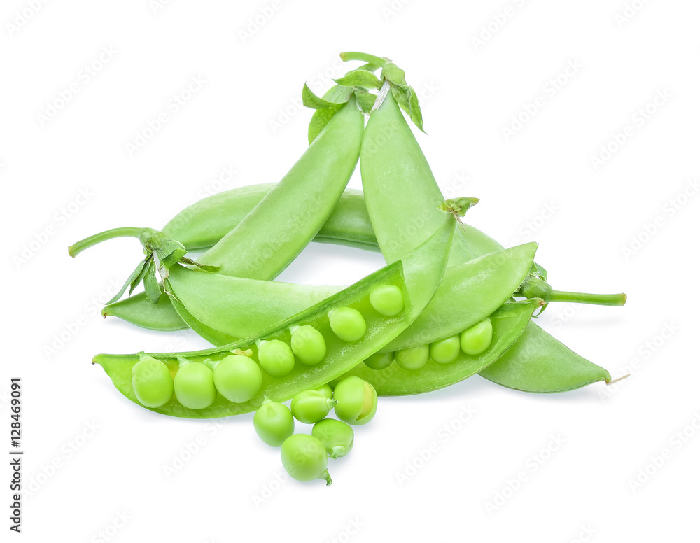 Fresh green pea pod on white background Fresh green pea pod on white background
