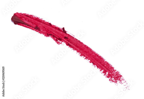 Beautiful red color lipstick stroke on background