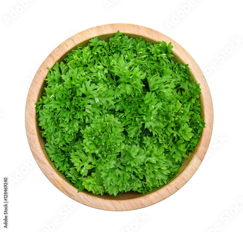 parsley isolated on white background.Top view