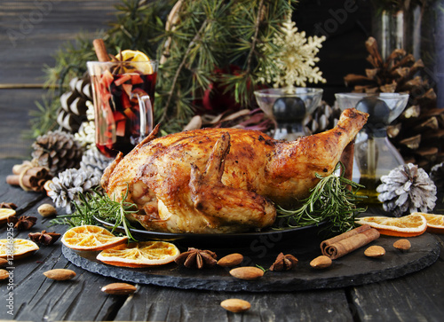 Baked chicken for Christmas or New Year