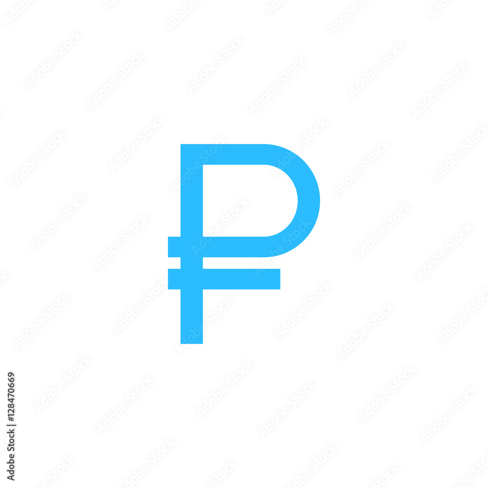 Obraz premium Vector Russian ruble symbol