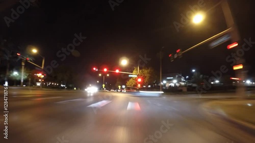 Las Vegas suburban night driving time lapse on Town Center Drive and Summerlin Parkway.