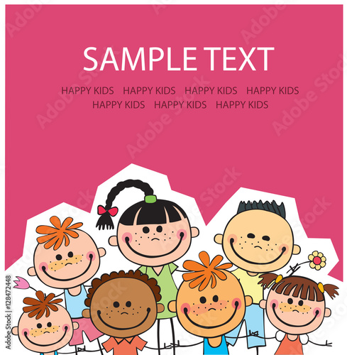 vector background blank with kids summer camp