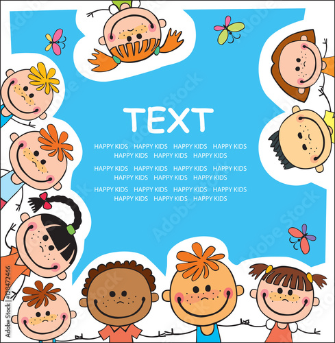 vector background blank with kids summer camp