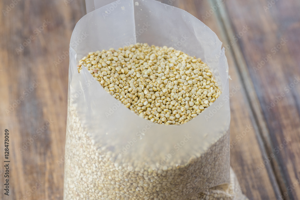 Organic quinoa grains. Organic quinoa grains.