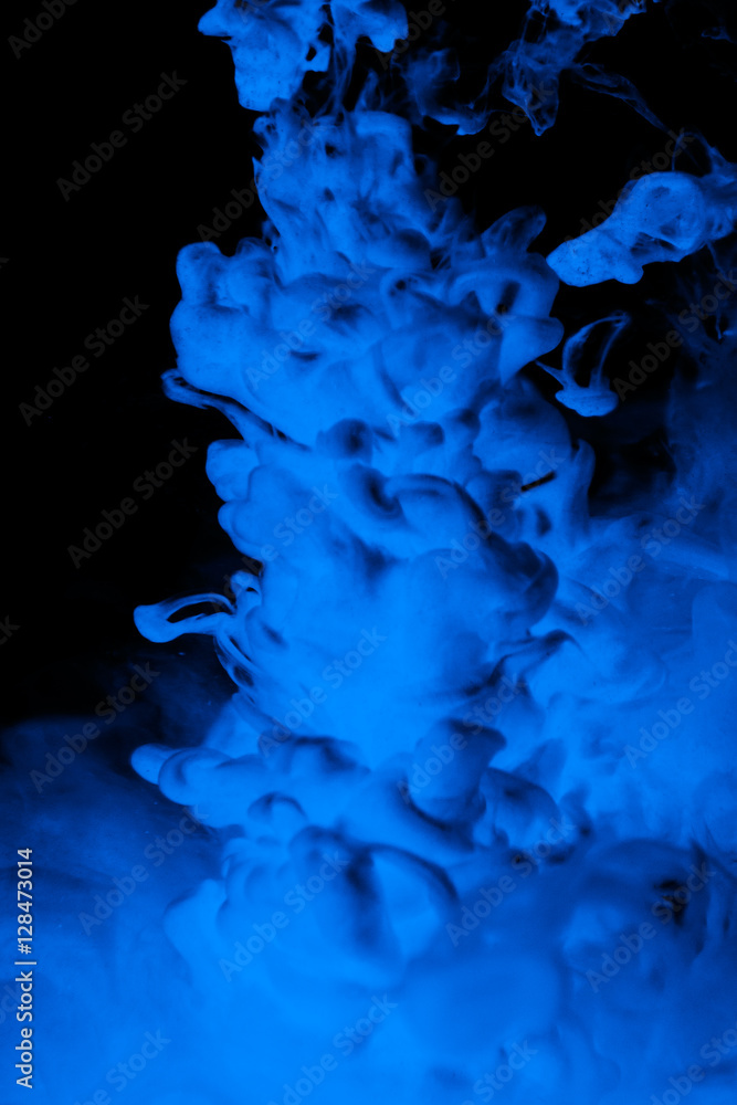 blue dye in water - obrazy, fototapety, plakaty 