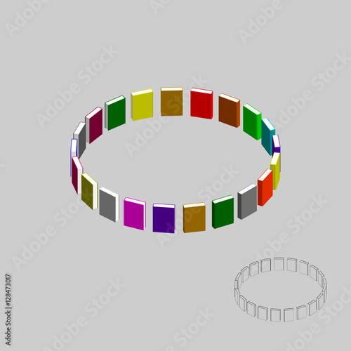 Circle of books.3d Vector c...