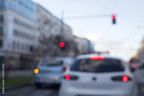 Photography blurred lights of Road traffic cars on the city berlin in germany