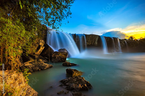 Sunset over Dray Nur natural waterfall in Dak Lak province  Vietnam.