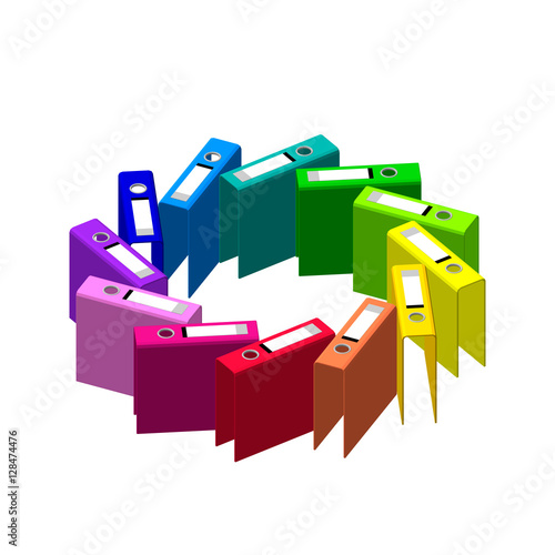 Empty colorful file folders...