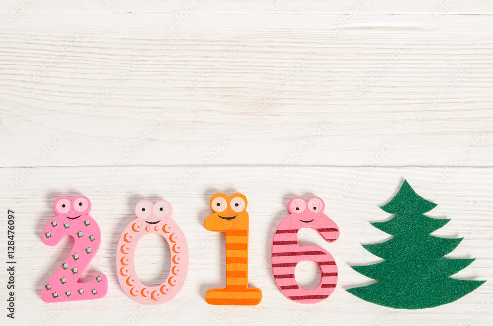 Obraz premium christmas card with funny numbers 2016