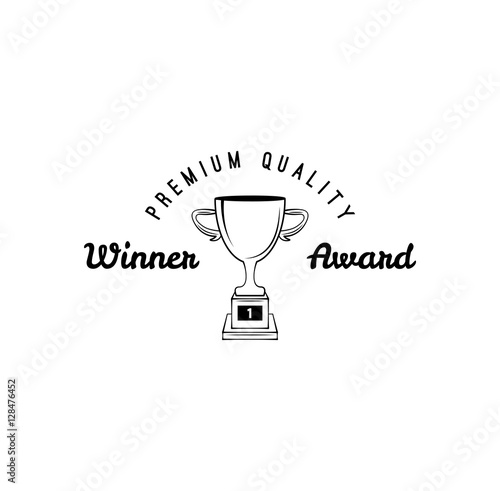 Champions trophy cup vector. Award Symbol Vector Illustration Isolated On White
