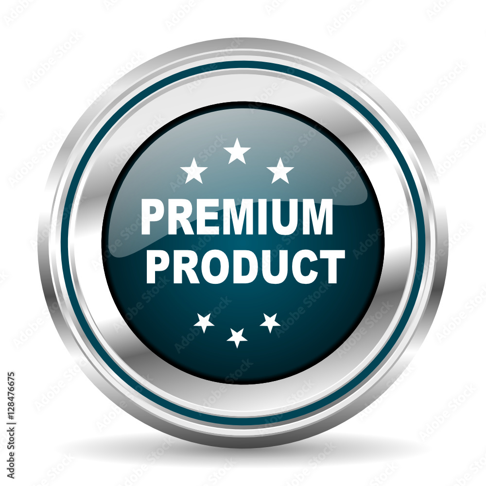 Premium product vector icon. Chrome border round web button. Silver metallic pushbutton. Premium product vector icon. Chrome border round web button. Silver metallic pushbutton.