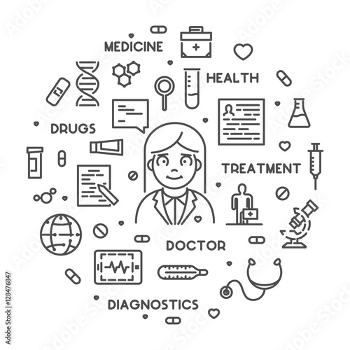Vector web line concept for medical care
