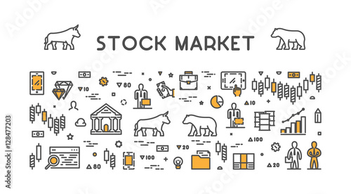 Line vector design concept for stock market.
