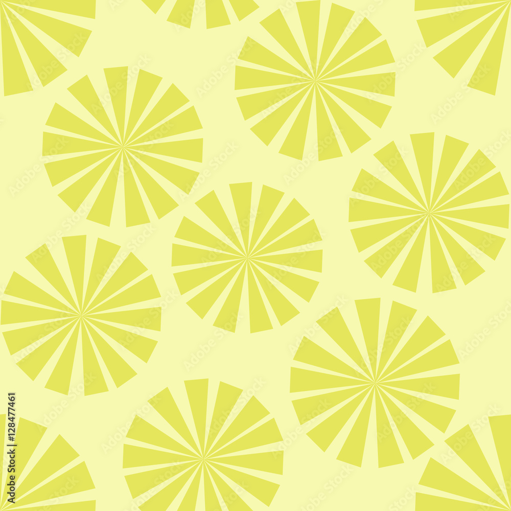 Yellow seamless pattern with round ornament