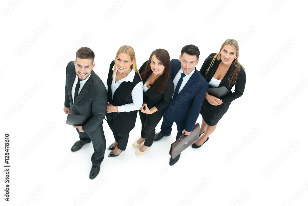 reliable and professional business team smiling and looking up reliable and professional business team smiling and looking up