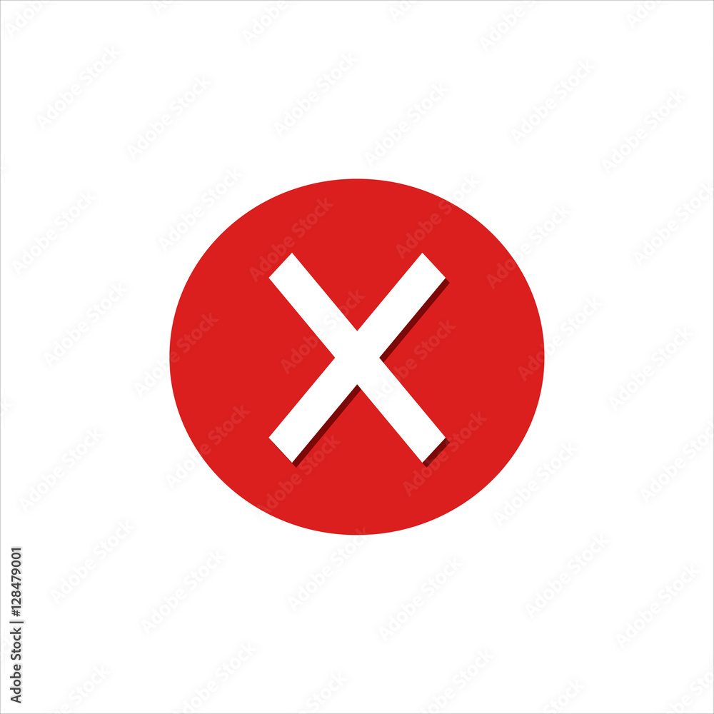 Obraz premium Close Mark with shadow icon,