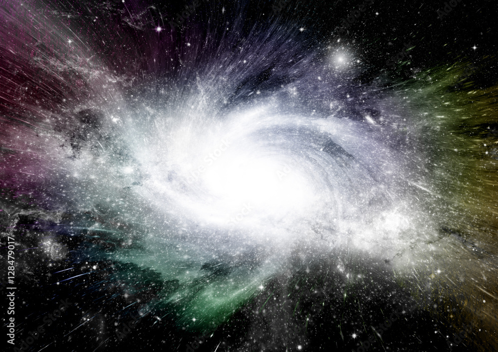 Stars, dust and gas nebula in a far galaxy Stars, dust and gas nebula in a far galaxy