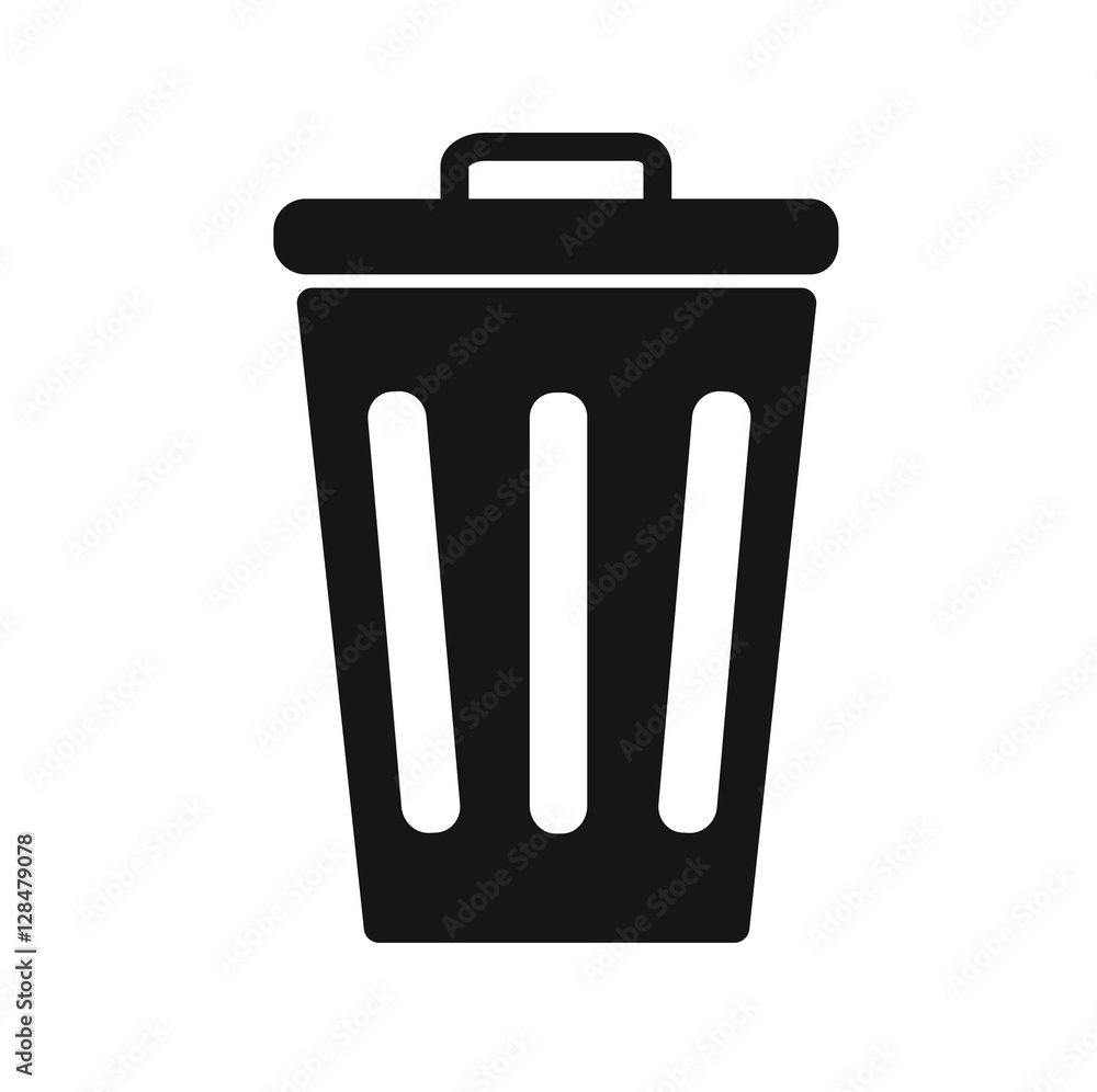 Closed trash can icon. Closed trash can icon.