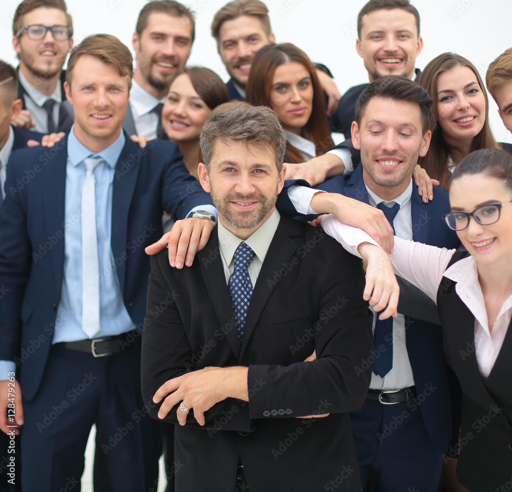 Business team people group crowd full length stand isolated on w Business team people group crowd full length stand isolated on w