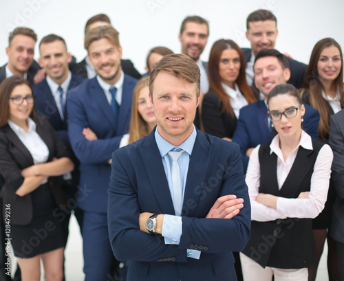 The team of the successful people with their boss