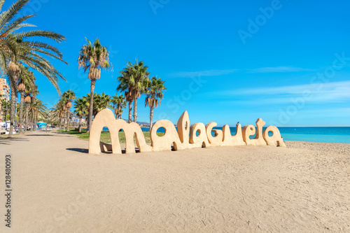 Malagueta beach in Malaga. Andalusia, Spain photo