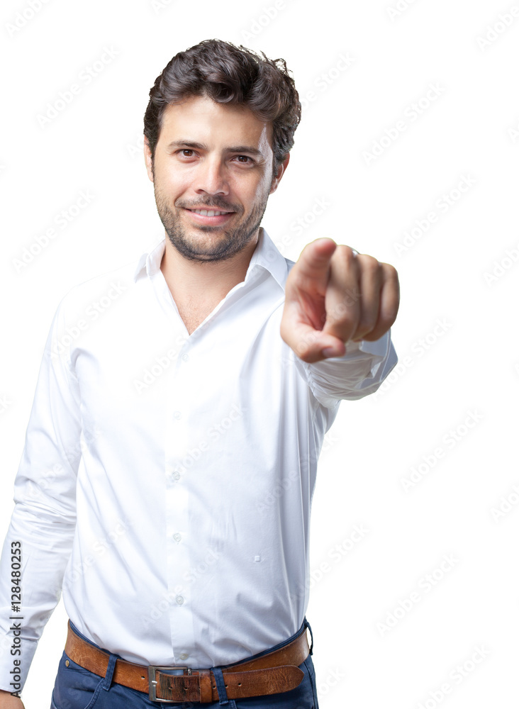 Young architect working over white background Young architect working over white background