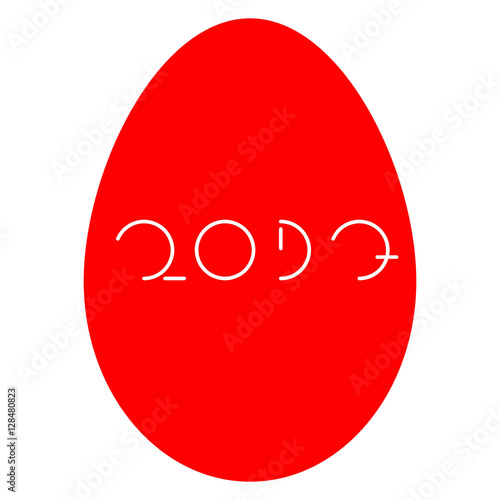 Red egg with the inscription "2017"