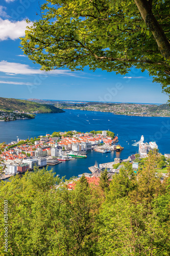 Beautiful view of Bergen from Floyen in Norway