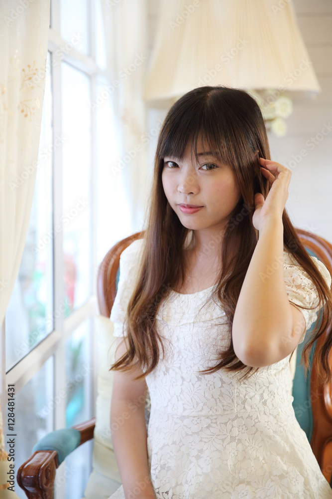 Asian girl portrait in coffee shop