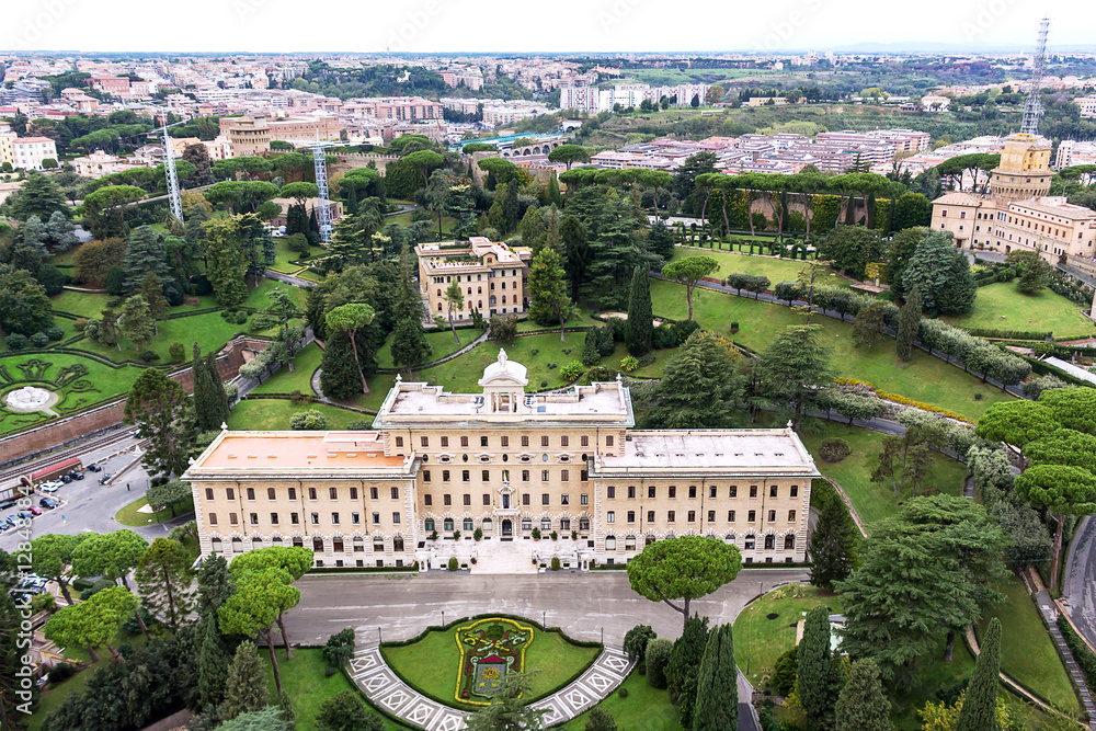 Vatican and aerial view of the city, rome, italy