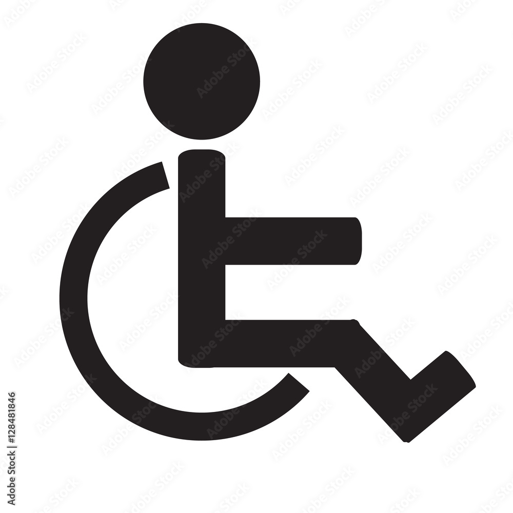 Disabled sign icon.Invalid icon.Human on wheelchair. Disabled sign icon.Invalid icon.Human on wheelchair.
