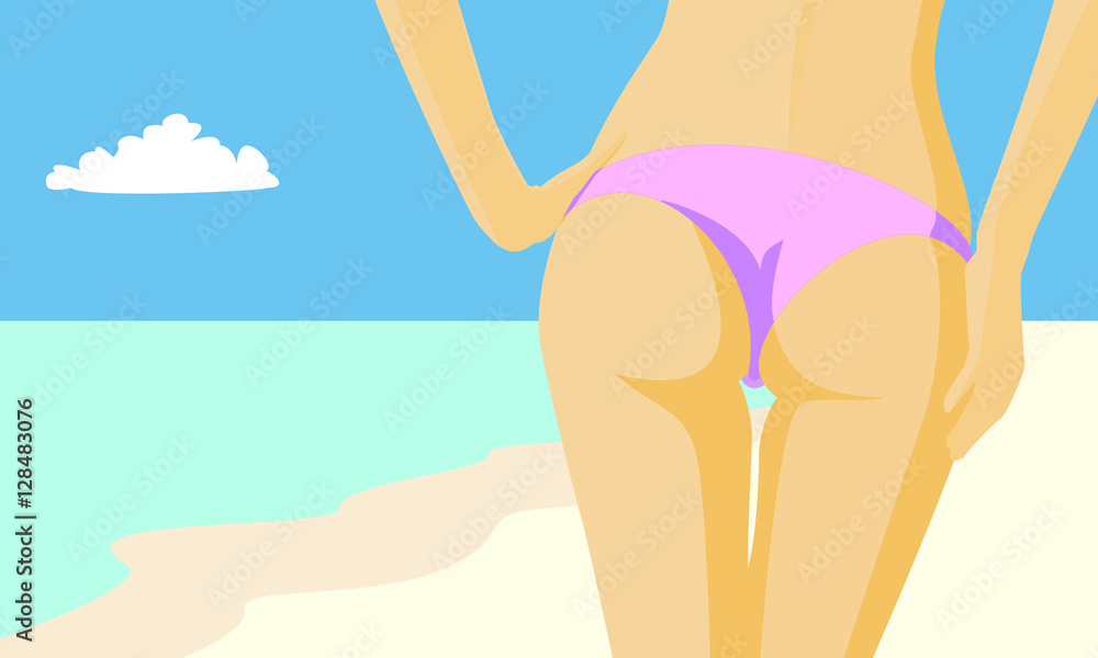 Frau in Bikini am Strand Frau in Bikini am Strand