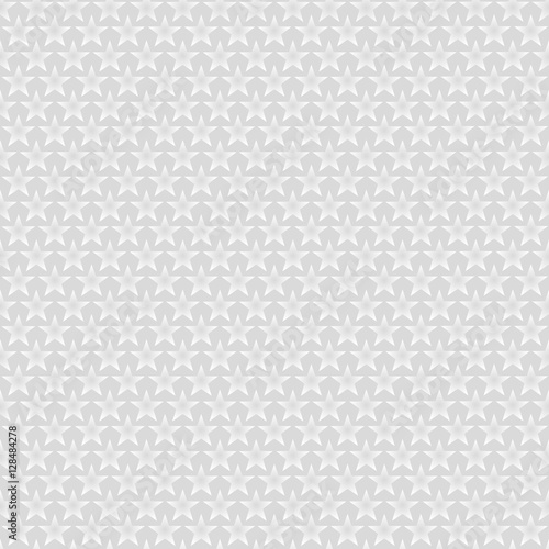 Neutral Seamless Pattern of White Stars on Gray Backdrop.