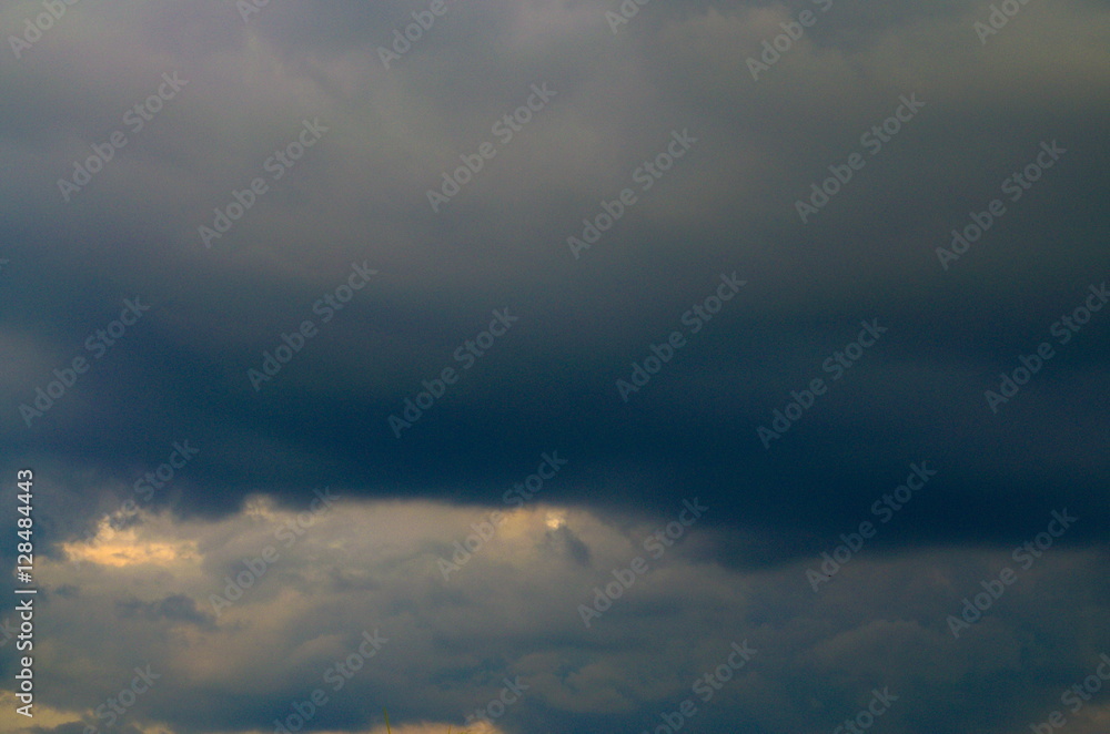 Sky and cloud.Dark Sky. Inclement weather. Weather before a thunderstorm.

