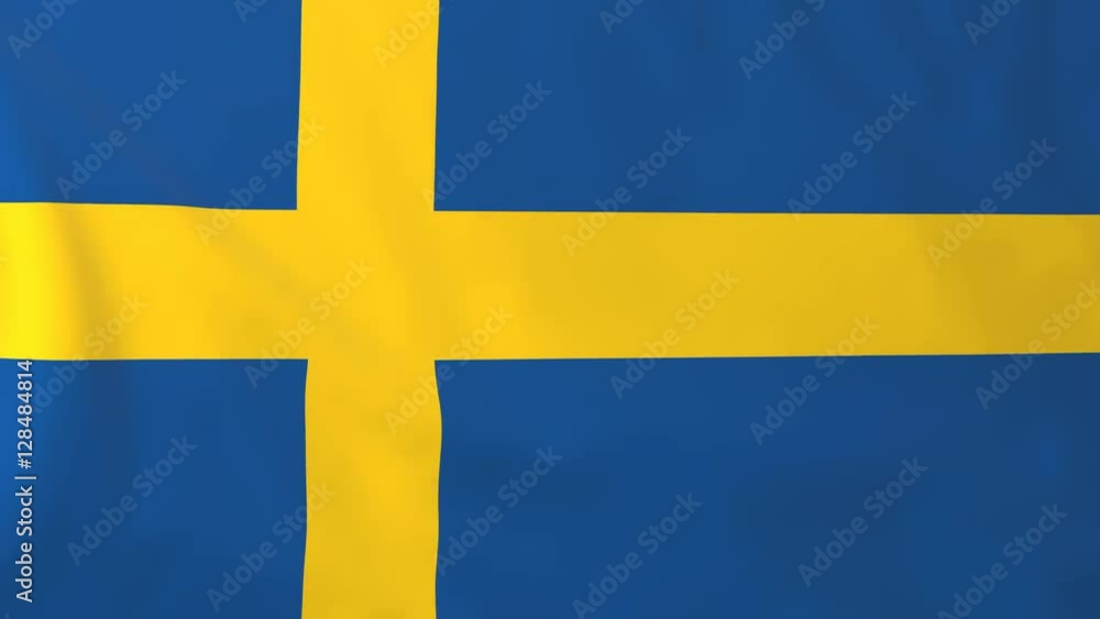 Flag of Sweden. Rendered using official design and colors. Seamless loop.