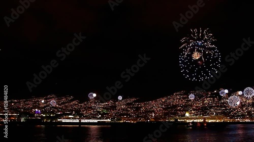 The world's largest fireworks show in Funchal Madeira Island.New Year's Eve celebration 2011 / 2012
