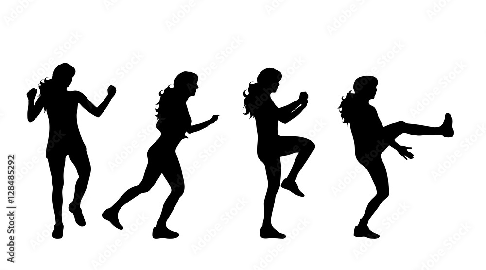 Fototapeta premium Vector silhouette of woman.