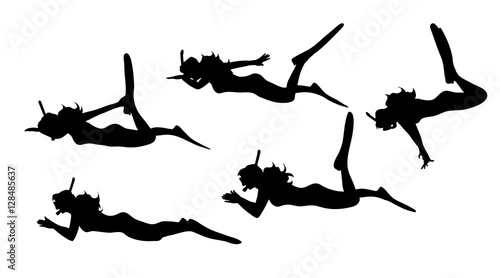 Vector silhouette of a woman.