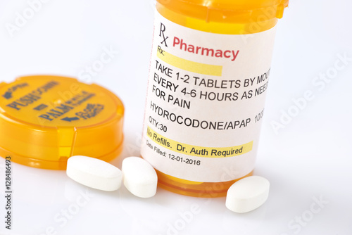 Facsimile Hydrocodone Prescription.  Label created by photographer. photo