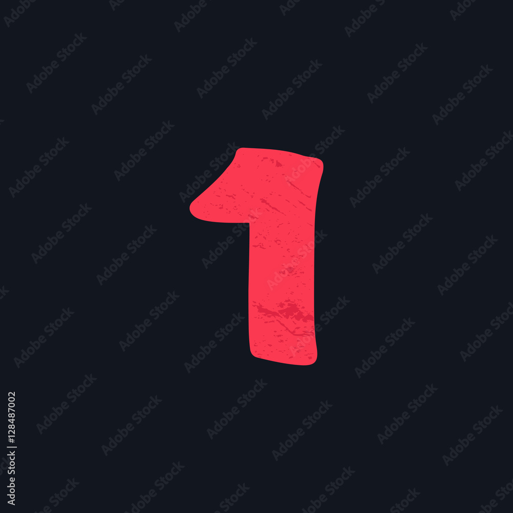 Number one logo hand drawn with bold brush. Number one logo hand drawn with bold brush.