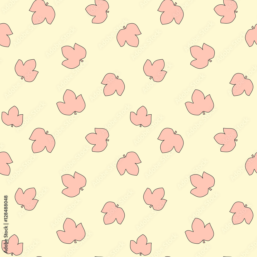 cute pink leaves on yellow background seamless vector pattern illustration
cute pink leaves on yellow background seamless vector pattern illustration