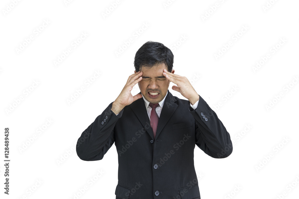 scene of businessman headache on isolate background - can use to display or montage on product scene of businessman headache on isolate background - can use to display or montage on product