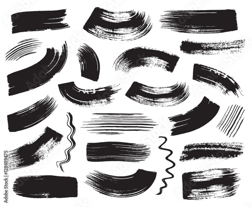 Black grunge vector art brush strokes