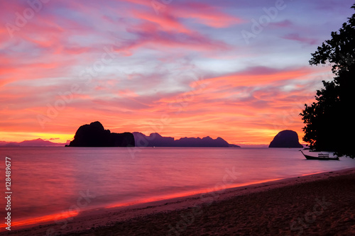 Light before  sunrise at Koh(island) Ngai,Trang Province,Thailand.