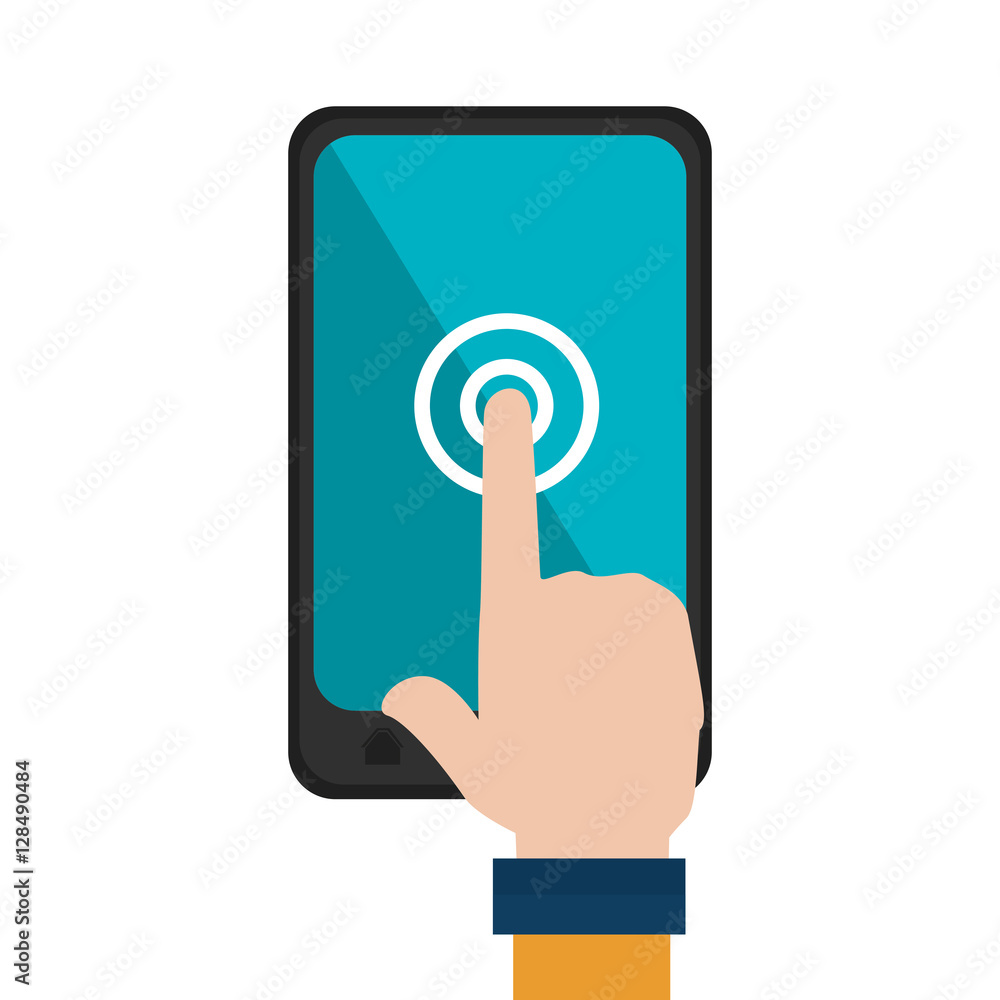 hand human with smartphone vector illustration design hand human with smartphone vector illustration design