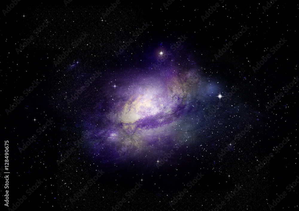 Fototapeta premium Stars, dust and gas nebula in a far galaxy