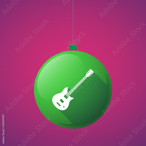 Long shadow christmas ball with  an electric guitar